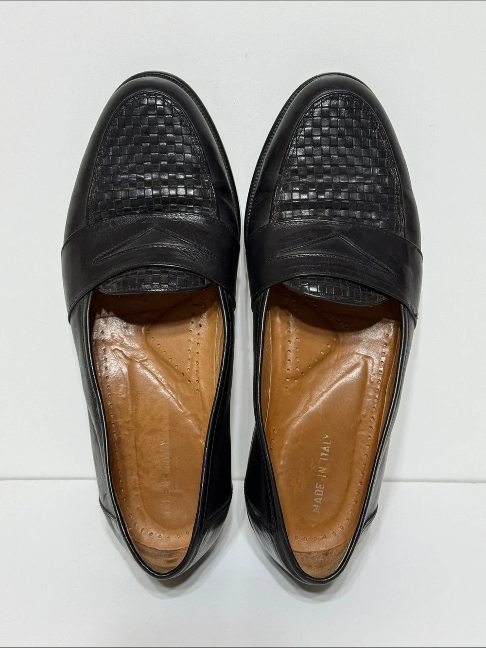 Vintage Basketweave Leather Penny Loafer